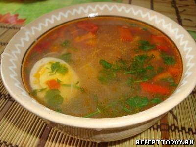 Рисовый суп с зеленью