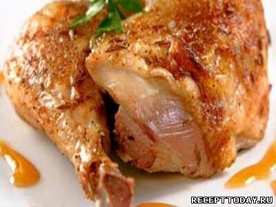 Рецепт Куриные окорочка запечённые с луком