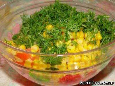 Рецепт Cалат с кукурузой и помидорами