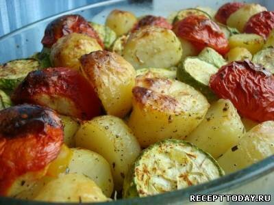 Рецепт Тушеные овощи в духовке
