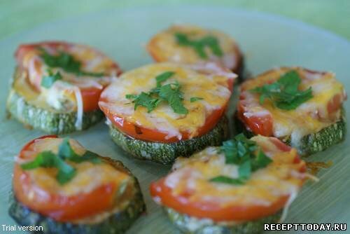Рецепт Кабачки запечённые с сыром и помидорами