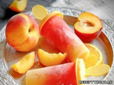 Рецепт Малиновое парфе с персиками