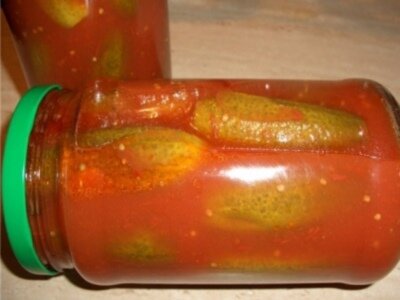 Огурцы в томатном соке на зиму
