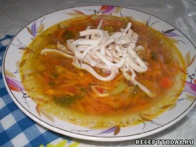 Рецепт Суп с кальмарами