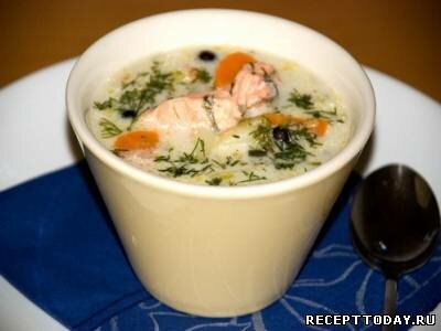 Рецепт Сливочный суп с лососем