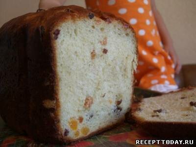 Рецепт Сладкий сдобный хлеб с изюмом