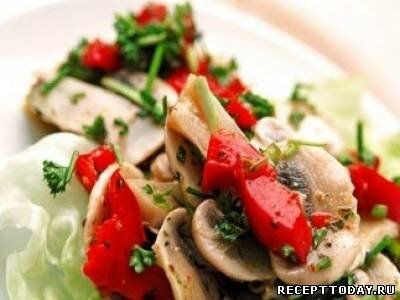 Рецепт Салат с грибами и перцем
