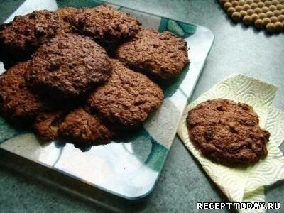 Рецепт Шоколадное овсяное печенье без сахара