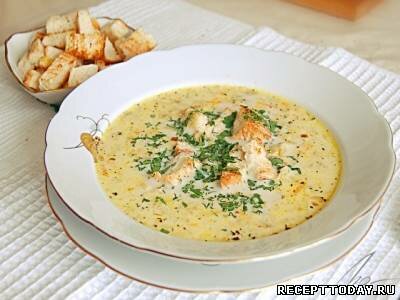 Рецепт Сырный суп с креветками