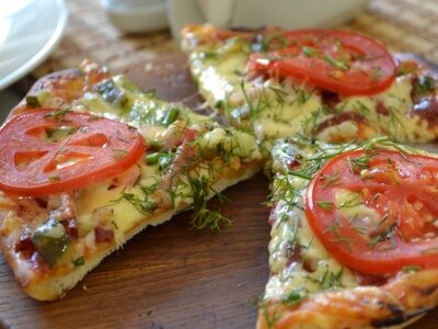 Рецепт Пицца с солеными огурцами