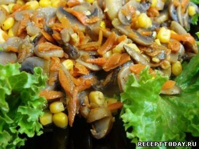 Рецепт Теплый грибной салат
