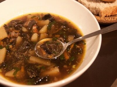 Рецепт Суп с сушеными грибами и капустой