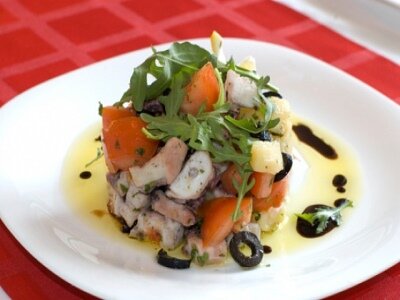 Рецепт Постный салат с кальмарами
